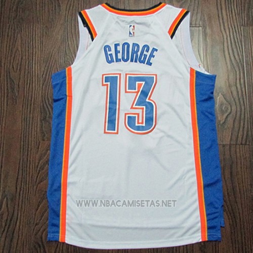Camiseta Oklahoma City Thunder Paul George NO 13 2017-18 Blanco